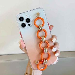 For iPhone 12 mini Gradient + Circle Bracelet TPU Phone Protective Case (Gradient Orange)