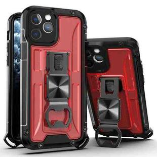For iPhone 12 Pro PC + TPU Shockproof Protective Case with Corkscrew Holder(Royal Red)