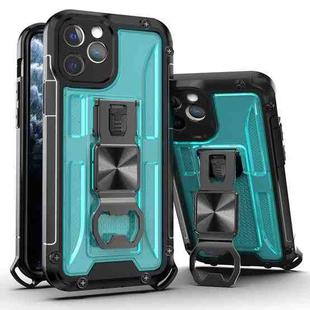 For iPhone 12 mini PC + TPU Shockproof Protective Case with Corkscrew Holder (Sky Blue)