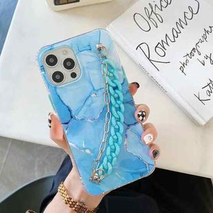 For iPhone 12 Pro Max Azure Stone Pattern + Bracelet TPU Phone Protective Case(Blue)