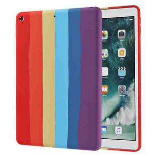 Rainbow Liquid Silicone + PC Shockproof Protective Case For iPad Air 10.5 inch 2019