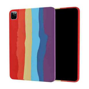 For iPad Pro 11 inch 2020 Rainbow Liquid Silicone + PC Shockproof Protective Tablet Case