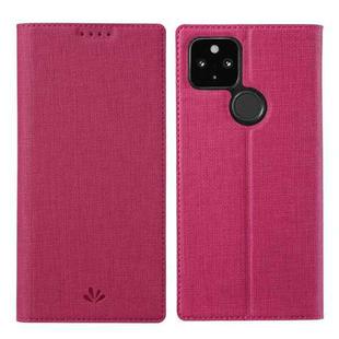 For Google Pixel 5a ViLi DMX Series Shockproof TPU + PU Leather Magnetic Attraction Horizontal Flip Case with Card Slot & Holder(Rose Red)