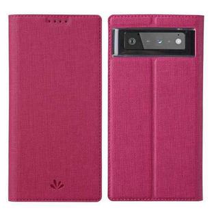 For Google Pixel 6 ViLi DMX Series Shockproof TPU + PU Leather Magnetic Attraction Horizontal Flip Case with Card Slot & Holder(Rose Red)