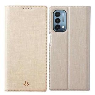 For OnePlus Nord N200 5G ViLi DMX Series Shockproof TPU + PU Leather Magnetic Attraction Horizontal Flip Case with Card Slot & Holder(Gold)