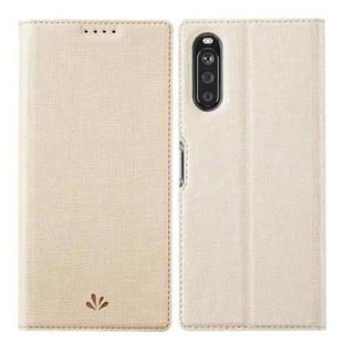 For Sony Xperia 10 III ViLi DMX Series Shockproof TPU + PU Leather Magnetic Attraction Horizontal Flip Case with Card Slot & Holder(Gold)