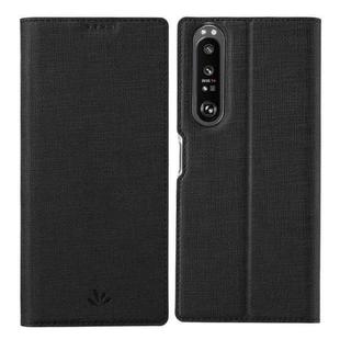 For Sony Xperia 1 III ViLi DMX Series Shockproof TPU + PU Leather Magnetic Attraction Horizontal Flip Case with Card Slot & Holder(Black)