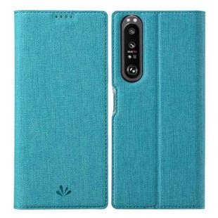 For Sony Xperia 1 III ViLi DMX Series Shockproof TPU + PU Leather Magnetic Attraction Horizontal Flip Case with Card Slot & Holder(Blue)