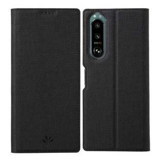 For Sony Xperia 5 III ViLi DMX Series Shockproof TPU + PU Leather Magnetic Attraction Horizontal Flip Case with Card Slot & Holder(Black)