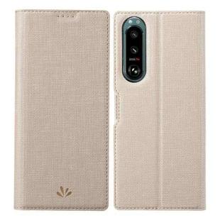 For Sony Xperia 5 III ViLi DMX Series Shockproof TPU + PU Leather Magnetic Attraction Horizontal Flip Case with Card Slot & Holder(Gold)