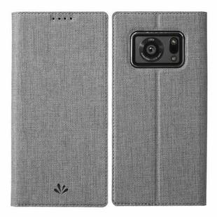 For Sharp Aquos R6 ViLi DMX Series Shockproof TPU + PU Leather Magnetic Attraction Horizontal Flip Case with Card Slot & Holder(Grey)