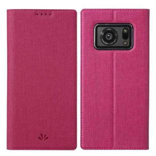For Sharp Aquos R6 ViLi DMX Series Shockproof TPU + PU Leather Magnetic Attraction Horizontal Flip Case with Card Slot & Holder(Rose Red)