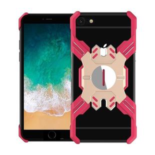 For iPhone 6 Plus / 6 Hero Series Anti-fall Wear-resistant Metal Protective Case with Bracket(Red Gold)
