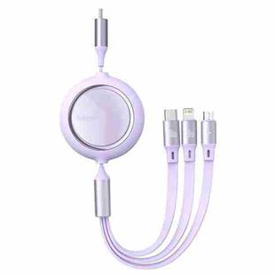 Baseus Bright Mirror 100W USB-C / Type-C to 8 Pin + USB-C / Type-C + Micro USB One-for-three Retractable Data Cable, Length: 1.2m(Purple)