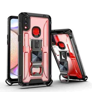 PC + TPU Shockproof Protective Case with Corkscrew Holder For Samsung Galaxy A10s(Transparent White)