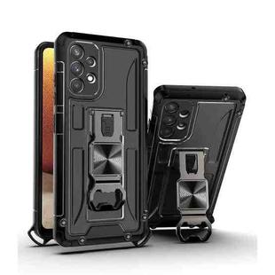 PC + TPU Shockproof Protective Case with Corkscrew Holder For Samsung Galaxy A32 4G(Transparent Black)