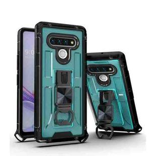 PC + TPU Shockproof Protective Case with Corkscrew Holder For LG Stylo 6(Sky Blue)