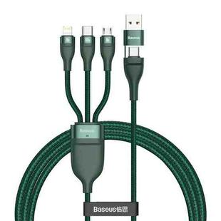 Baseus Flash Series 100W USB-A + USB-C / Type-C to USB-C / Type-C + 8 Pin + Micro USB Two-for-three Data Cable(Dark Green)
