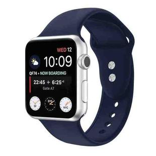 Double Nail Silicone Strap Watch Band For Apple Watch Series 8&7 41mm / SE 2&6&SE&5&4 40mm / 3&2&1 38mm(Midnight Blue)