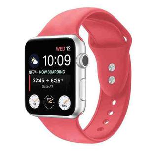 Double Nail Silicone Strap Watch Band For Apple Watch Ultra 49mm / Series 8&7 45mm / SE 2&6&SE&5&4 44mm / 3&2&1 42mm(Watermelon Pink)