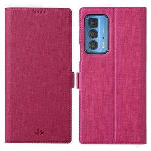 ViLi K Series Shockproof TPU + PU Leather Magnetic Buckle Horizontal Flip Case with Card Slots & Wallet & Holder For Motorola Moto Edge 20 Pro(Rose Red)