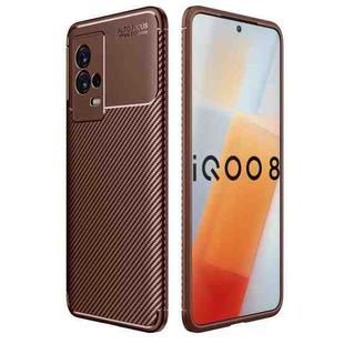 For vivo iQOO 8 Carbon Fiber Texture Shockproof TPU Case(Brown)