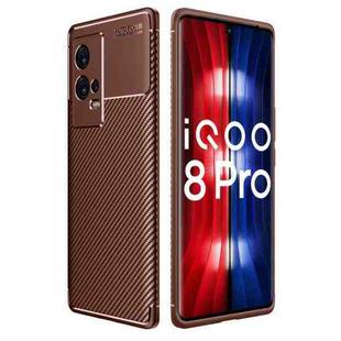 For vivo iQOO 8 Pro Carbon Fiber Texture Shockproof TPU Case(Brown)