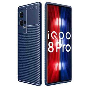 For vivo iQOO 8 Pro Carbon Fiber Texture Shockproof TPU Case(Blue)