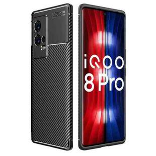 For vivo iQOO 8 Pro Carbon Fiber Texture Shockproof TPU Case(Black)