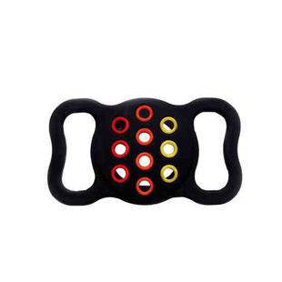 Pet Dog Cat Collar Dual-color Shockproof Silicone Protective Cover Case For AirTag(Black Red Yellow)