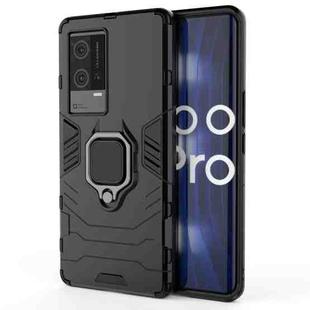 For vivo iQOO 8 Pro PC + TPU Shockproof Protective Case with Magnetic Ring Holder(Black)