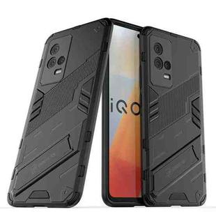 For vivo iQOO 8 Punk Armor 2 in 1 PC + TPU Shockproof Case with Invisible Holder(Black)