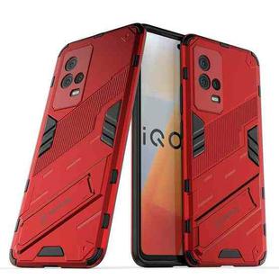 For vivo iQOO 8 Punk Armor 2 in 1 PC + TPU Shockproof Case with Invisible Holder(Red)