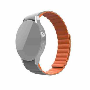 For Samsung Galaxy Watch4 40mm / 44mm Silicone Magnetic Watch Band(Grey Orange)