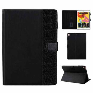 Glitter Powder Stitching Hot-pressed Changing PU Leather Case with Holder & Card Slots & Sleep / Wake-up Function For iPad 10.2 2021 / 2020 / 2019 / Pro 10.5(Black)