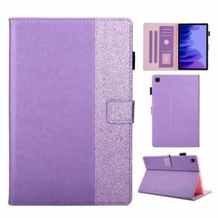 Glitter Powder Stitching Hot-pressed Changing PU Leather Case with Holder & Card Slots & Sleep / Wake-up Function For Samsung Galaxy Tab A7 10.4 2020 T500(Purple)