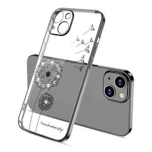 For iPhone 13 Electroplating Diamond Dandelion Pattern TPU Shockproof Protective Case(Black)