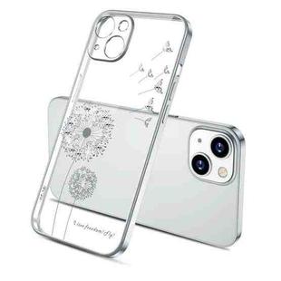 For iPhone 13 Electroplating Diamond Dandelion Pattern TPU Shockproof Protective Case(Silver)