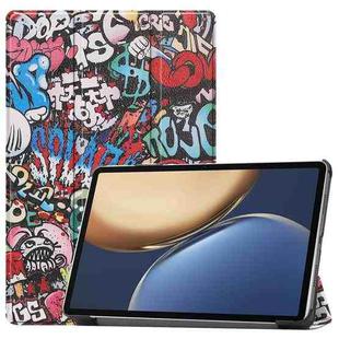 For Honor Tablet V7 Pro Colored Drawing Pattern Horizontal Flip Leather Case with Three-folding Holder & Sleep / Wake-up Function(Graffiti)