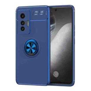 For vivo X70 Metal Ring Holder 360 Degree Rotating TPU Case(Blue)