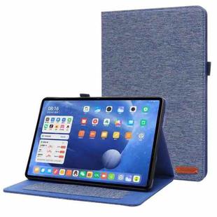 For Xiaomi Pad 5 / 5 Pro Horizontal Flip TPU + Fabric PU Leather Protective Case with Name Card Clip(Dark Blue)