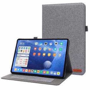 For Xiaomi Pad 5 / 5 Pro Horizontal Flip TPU + Fabric PU Leather Protective Case with Name Card Clip(Grey)