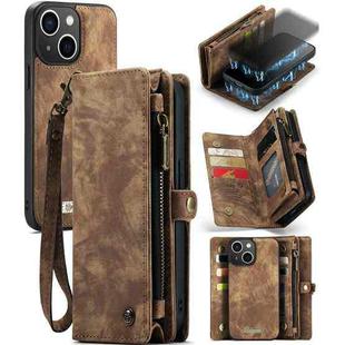 For iPhone 13 mini CaseMe-008 Detachable Multifunctional Horizontal Flip Leather Case with Card Slot & Holder & Zipper Wallet & Photo Frame (Brown)