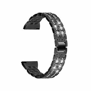22mm For Samsung Smart Watch Double Rows Diamond Steel Watch Band(Black)