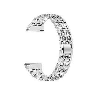 22mm For Samsung Smart Watch Double Rows Diamond Steel Watch Band(Silver)