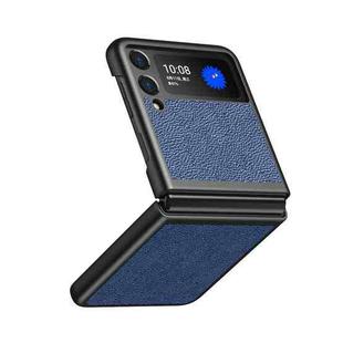 For Samsung Galaxy Z Flip3 5G Lychee Texture All Inclusive Shockproof Protective Case(Blue)