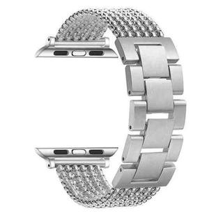 Six-chains Three-beads Steel Watch Band For Apple Watch Series 8&7 41mm / SE 2&6&SE&5&4 40mm / 3&2&1 38mm(Silver)