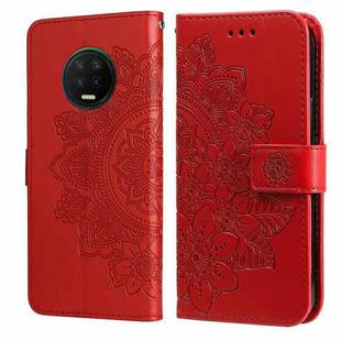 7-petal Flowers Embossing Pattern Horizontal Flip PU Leather Case with Holder & Card Slots & Wallet & Photo Frame For Infinix Note 7 / X690(Red)