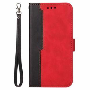 Business Stitching-Color Horizontal Flip PU Leather Case with Holder & Card Slots & Photo Frame For Infinix Hot 9 / Note 7 Lite / X655C / Tecno Camon 15(Red)