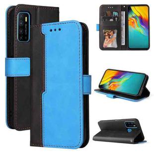 Business Stitching-Color Horizontal Flip PU Leather Case with Holder & Card Slots & Photo Frame For Infinix Hot 9 / Note 7 Lite / X655C / Tecno Camon 15(Blue)